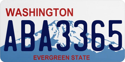 WA license plate ABA3365