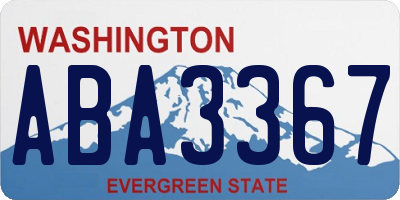 WA license plate ABA3367