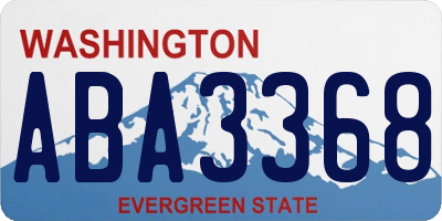 WA license plate ABA3368