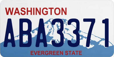 WA license plate ABA3371