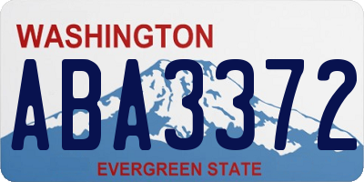 WA license plate ABA3372