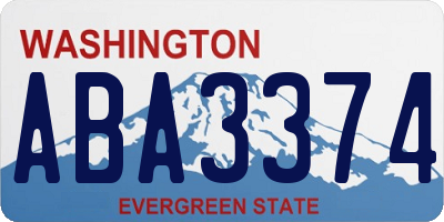 WA license plate ABA3374