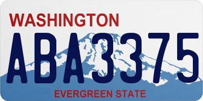 WA license plate ABA3375