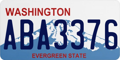 WA license plate ABA3376