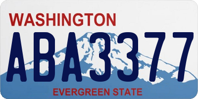 WA license plate ABA3377