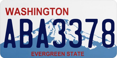 WA license plate ABA3378