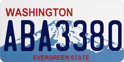 WA license plate ABA3380