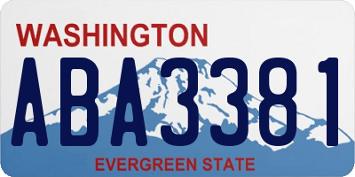 WA license plate ABA3381