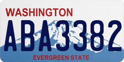 WA license plate ABA3382