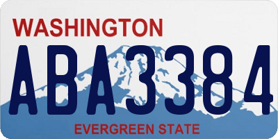 WA license plate ABA3384