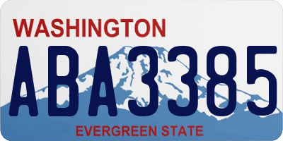 WA license plate ABA3385