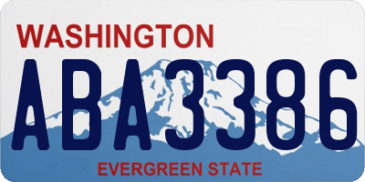 WA license plate ABA3386