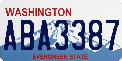 WA license plate ABA3387