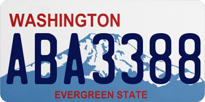 WA license plate ABA3388