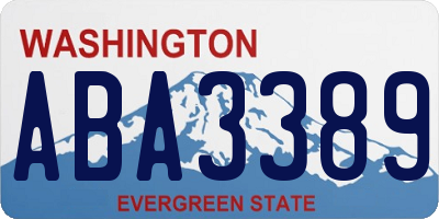 WA license plate ABA3389