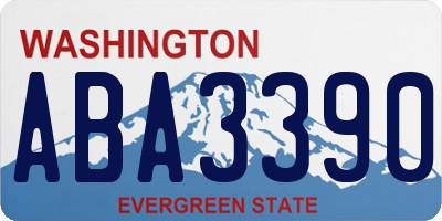 WA license plate ABA3390