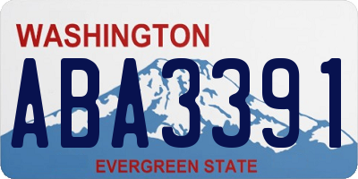 WA license plate ABA3391