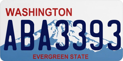 WA license plate ABA3393