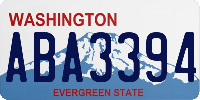 WA license plate ABA3394