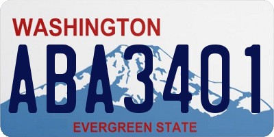 WA license plate ABA3401