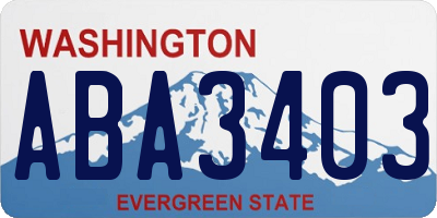 WA license plate ABA3403