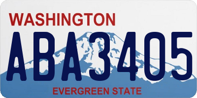 WA license plate ABA3405