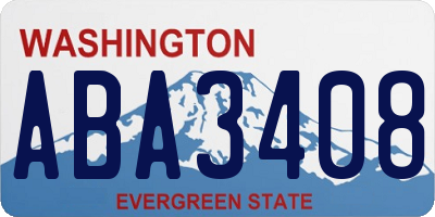 WA license plate ABA3408
