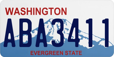 WA license plate ABA3411