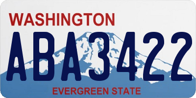 WA license plate ABA3422