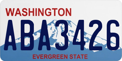 WA license plate ABA3426