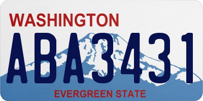 WA license plate ABA3431