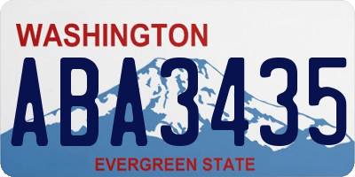 WA license plate ABA3435