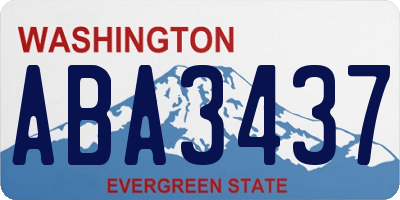 WA license plate ABA3437