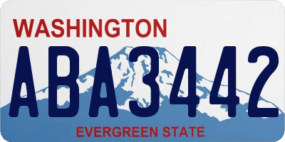 WA license plate ABA3442