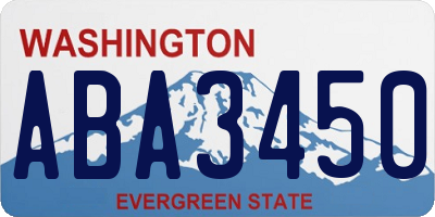 WA license plate ABA3450