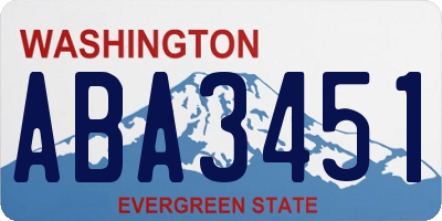 WA license plate ABA3451