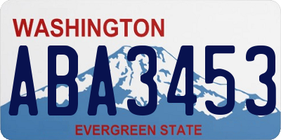 WA license plate ABA3453