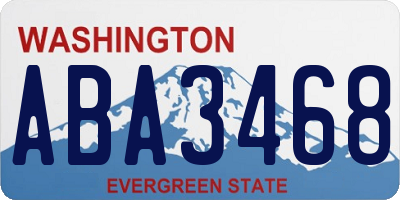 WA license plate ABA3468
