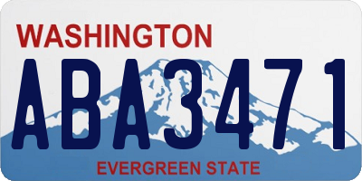 WA license plate ABA3471
