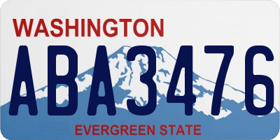 WA license plate ABA3476