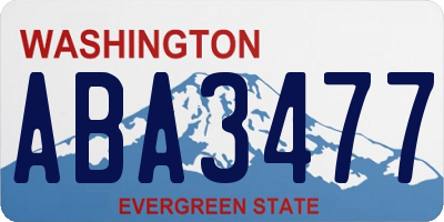 WA license plate ABA3477