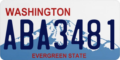 WA license plate ABA3481