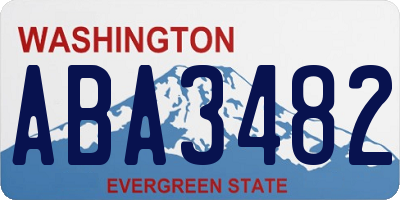 WA license plate ABA3482