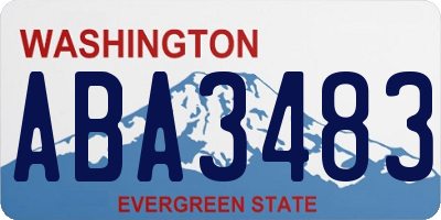 WA license plate ABA3483