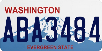 WA license plate ABA3484