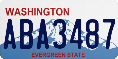 WA license plate ABA3487