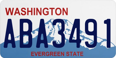 WA license plate ABA3491