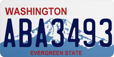 WA license plate ABA3493