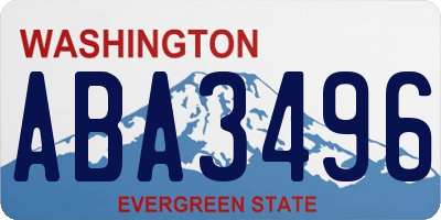WA license plate ABA3496