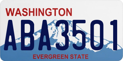 WA license plate ABA3501